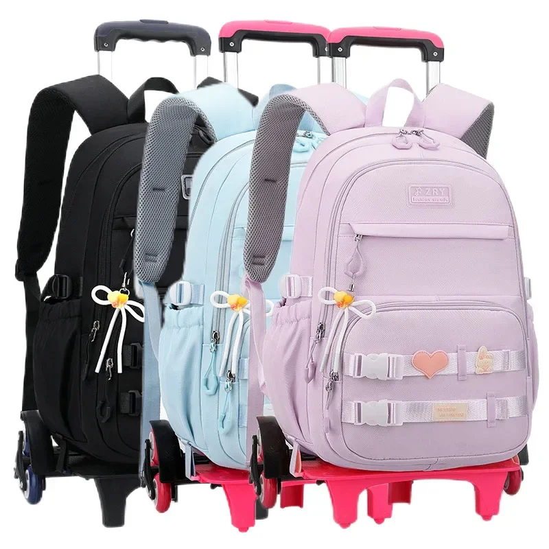 Rolling Back Pack for Girls Primary School Students Bagpack Trolley Schoolbags Detachable Backpack Wheeled School Bag Mochilas