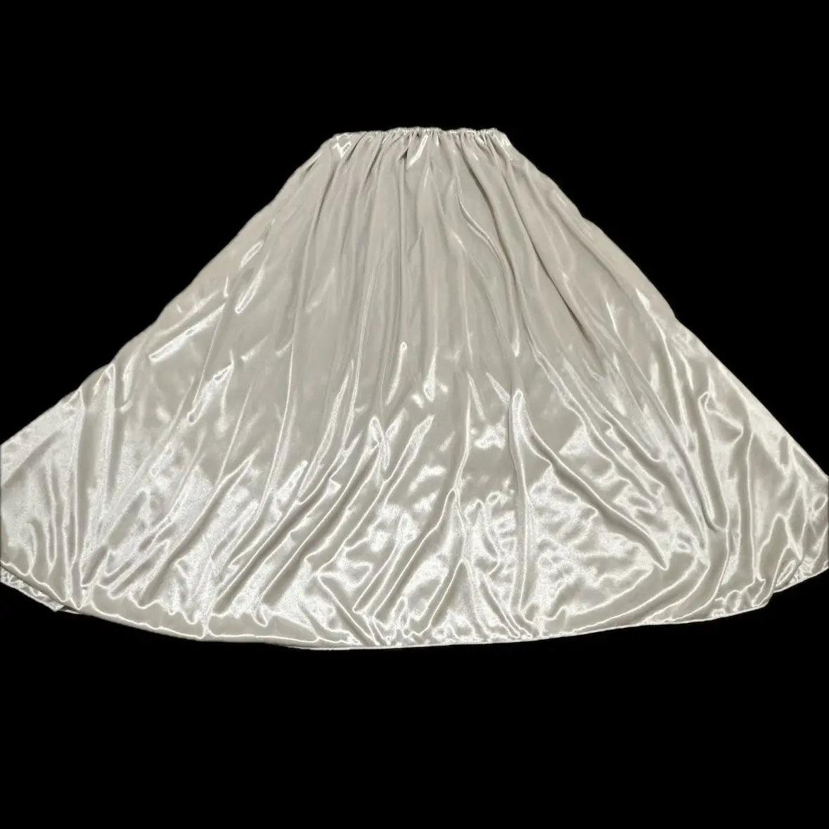 Jupe longue maxi en satin de soie gris brillant, taille haute, sexy, pour femmes, coupe ample, bas longs