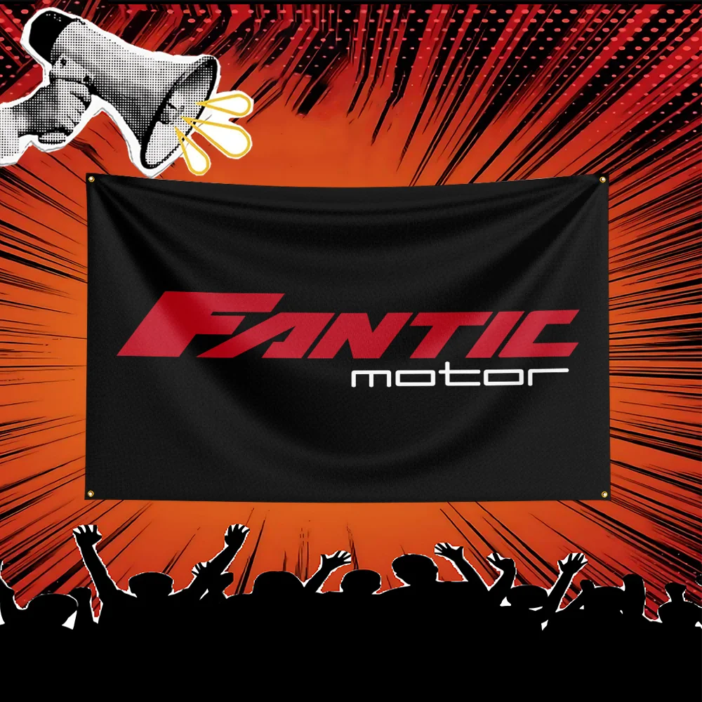 Fantic Motorcycle Flag  Polyester Banner For Garage Man Cave Wall Decor Biker Gift