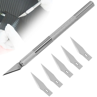 Engraving Non-Slip Metal Scalpel Knife Non-slip Cutter Carving Engraving Craft Knives with extra #11 Blades for PCB Mobile Phone
