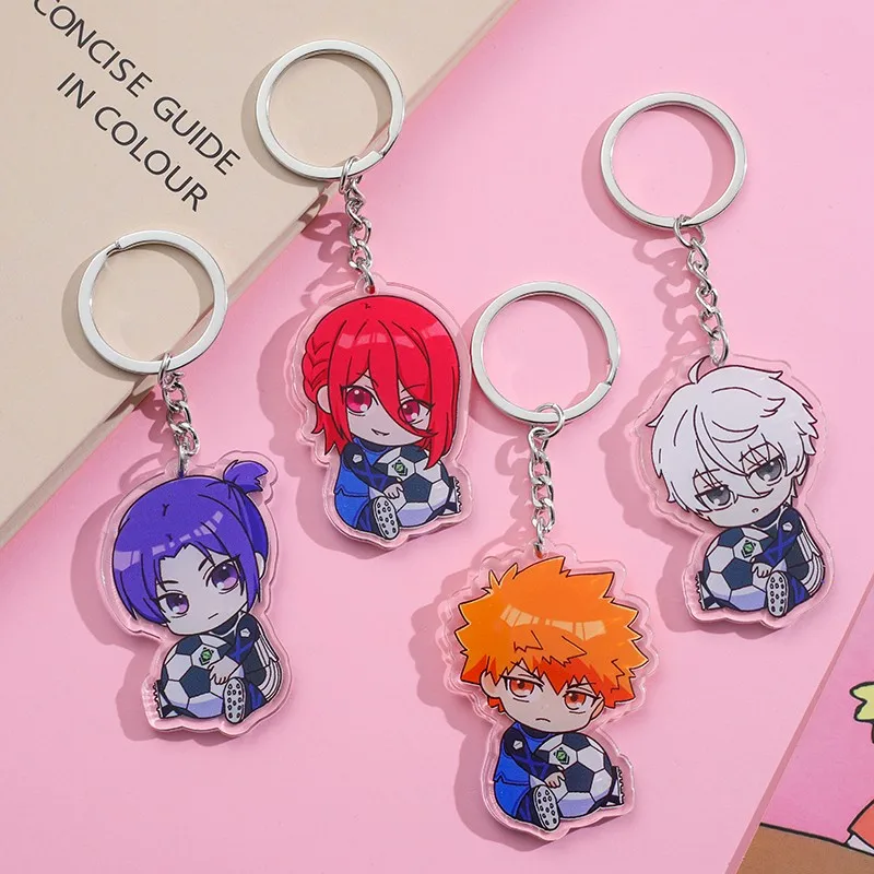 Anime Blue Lock Acrylic keychain accessaries Cartoon funny Bag Pendant Gift cute bag charm Keyring Friends Fans Gifts