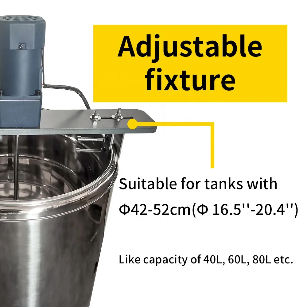 Industrial Tank Portable Mixer with Stainless Steel Blade for 40L 60L 80L Wax Melter Tanks