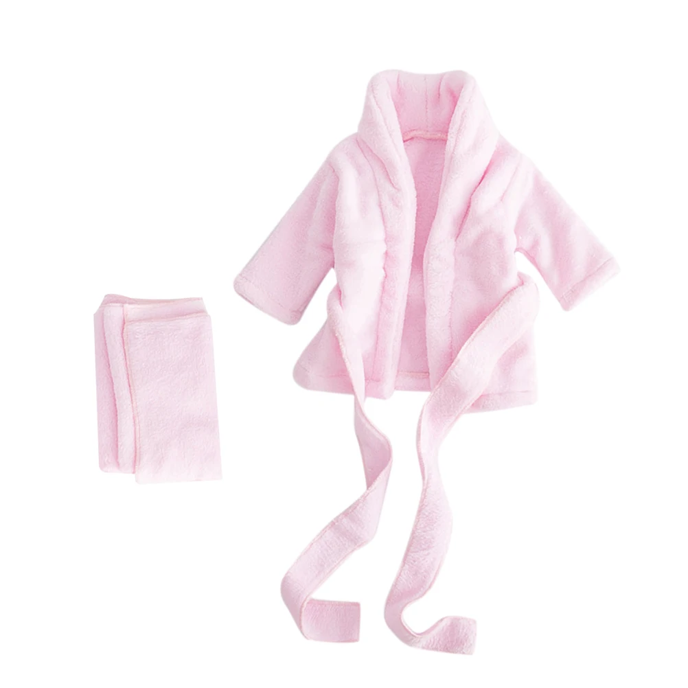 

Baby Bathrobe Cotton Soft Comfortable Newborn Pink Infant Child Water Absorbing Durable Baby Cotton Bathing Suits Photo