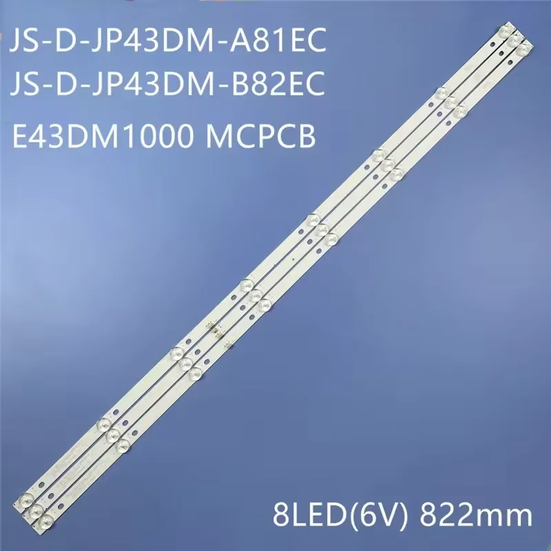 

8LED(6v) LED backlight strip for starwind SW-LED43BA201 BBK 43LEX-5043/FT2C JS-D-JP43DM-A81EC JS-D-JP43DM-B82EC E43DM1000