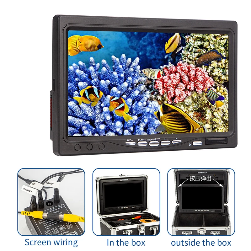 Imagem -04 - Câmera de Pesca Subaquática Portátil com Temperatura de Profundidade Câmera hd à Prova Dágua Tela Lcd de 12 Led Fish Finder