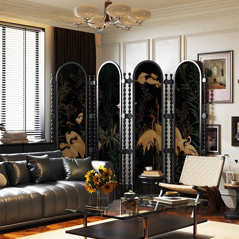 

Living room solid wood folding office entrance mobile blocking simple background