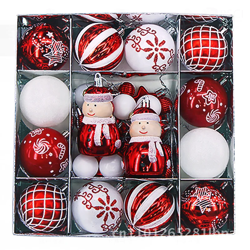 

Christmas Balls Decorations 3-6cm Special-Shaped Plastic Coated Painted Christmas Ornaments Includes Mallow Purple Gingerbread