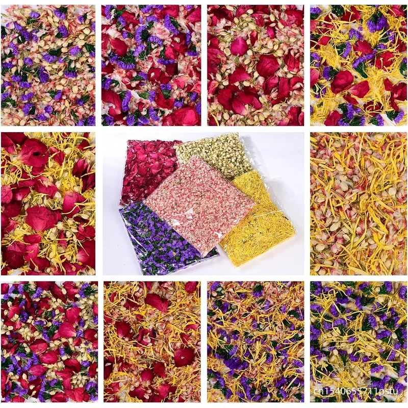 

34 Free Choices Real Biodegradable Natural Dry Flower DIY Wedding Decor Candle Soap Organic Mix Dried Flowers Making Material