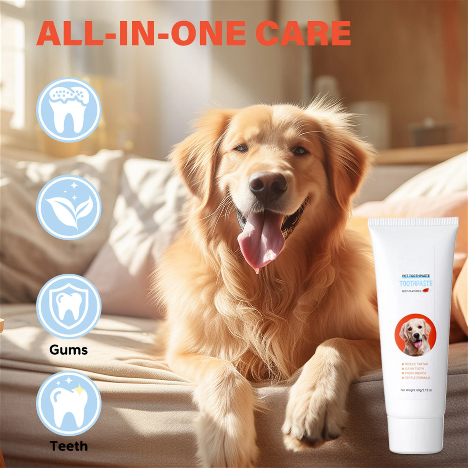 Haustier-Zahnpasta-Set entfernt effektiv Zahnstein und erfrischt den Atem. Zahnpasta für Katzen, Hunde, mit Rindfleischgeschmack, sanft für den täglichen Gebrauch