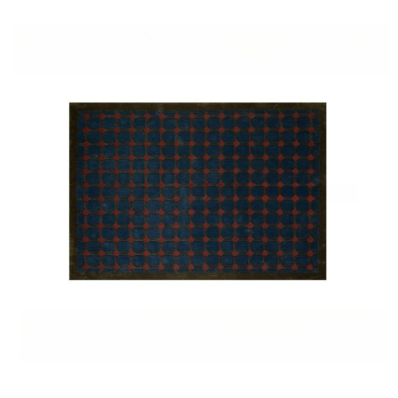 

Retro medieval Nanyang style handmade blue carpet mat, high-end living room bedroom room floor mat