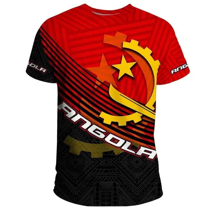 Angola Flag Map 3D Print T Shirt For Men Clothes National Emblem Sport Jersey Dashiki Festival Gift Women Tshirt Kids Streetwear