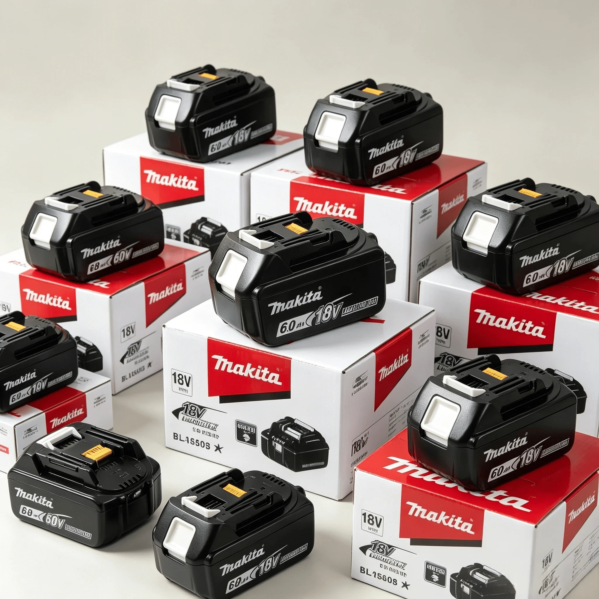 Makita 18V 6.0Ah Li-ion Battery (Red Box) + DC18RC Charger – Multi-SKU (1-4 Batt/Charger Only/Kit), LXT Compatible, EU/US Plug