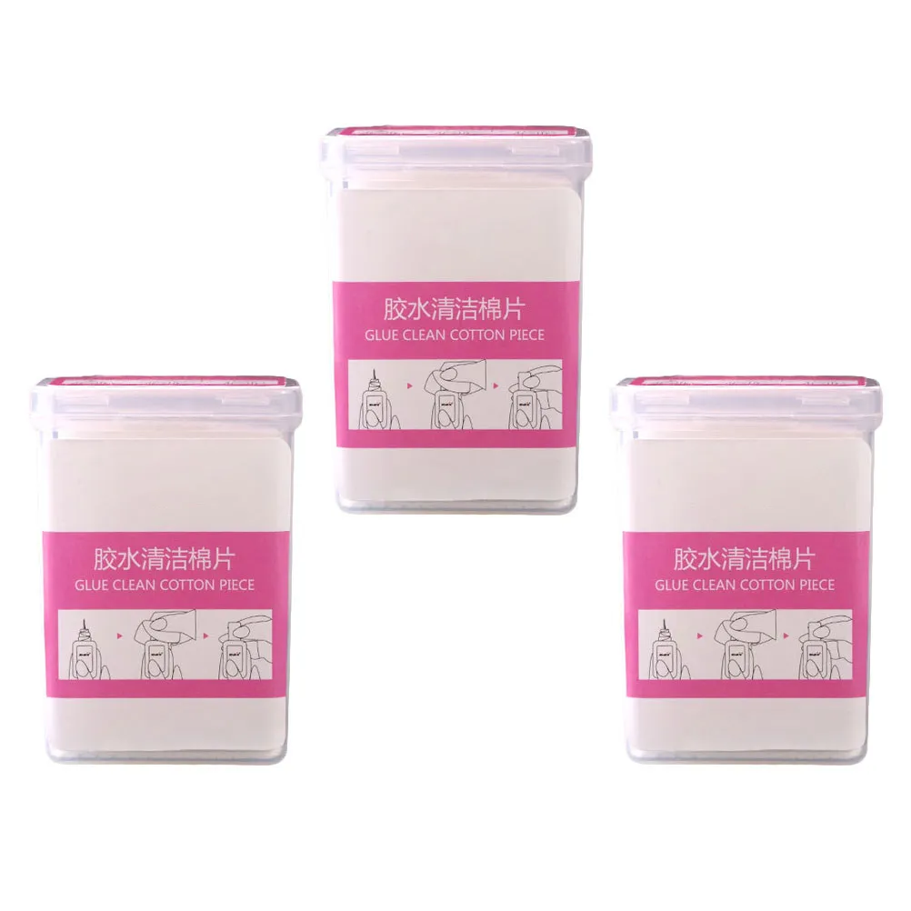 600Sheets Cleaning Cotton Pads Non-Woven Fabric Eyelash Extension Glue Wipes Remover Cleansing Pads Lash Extension Supplies Nail