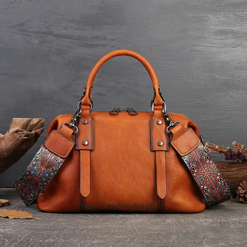 

Genuine Leather Casual Tote 2025 New Vintage Large Capacity Women Bag Soft Real Cowhide Business Handbag Shoulder Bags