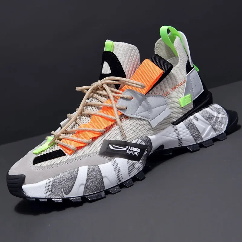 

Новая мужская обувь, модные кроссовки на массивном каблуке, повседневная спортивная обувь с дышащей сеткой, спортивная обувь на толстой подошве