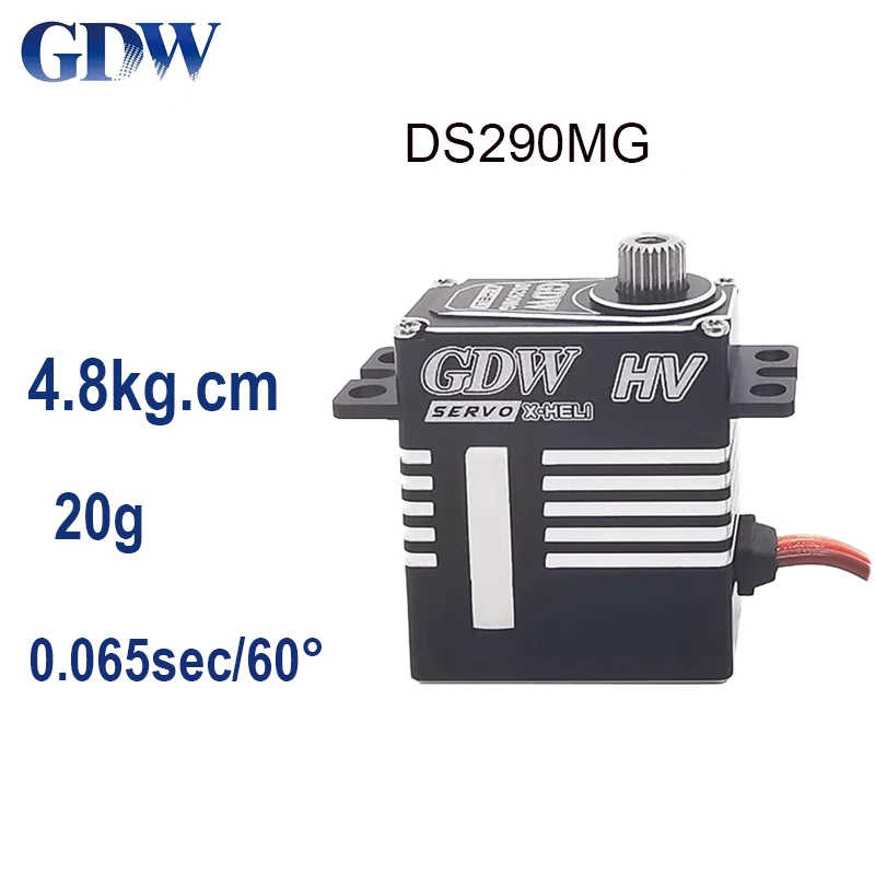 GDW DS295MG DS290MG 6.0KG Torque 0.06 Sec High-Speed Metal Shell Steel Gear Digital Micro Servo For Helicopter Slant Disc