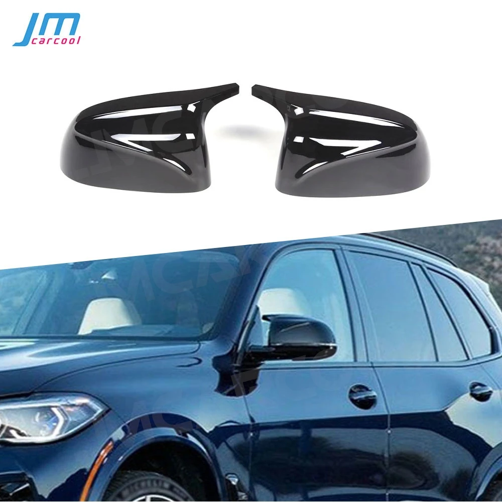 Car Side View Mirror Cover Caps for BMW X5 G05 2019+ Car Styling 2Pcs/set Replacement Gloss Black Rear Side Mirror Cover