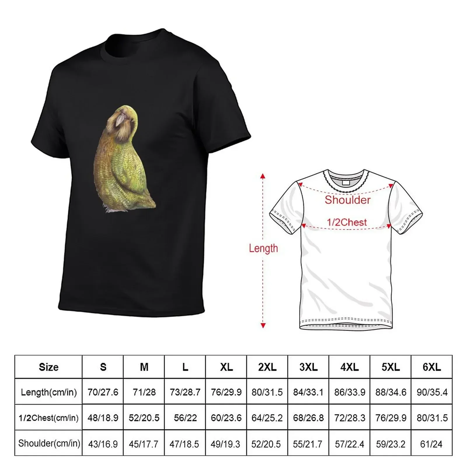 Kakapo - New Zealand Bird T-Shirt vintage anime shirt cotton graphic tees anime t shirts summer clothes black t-shirts for men