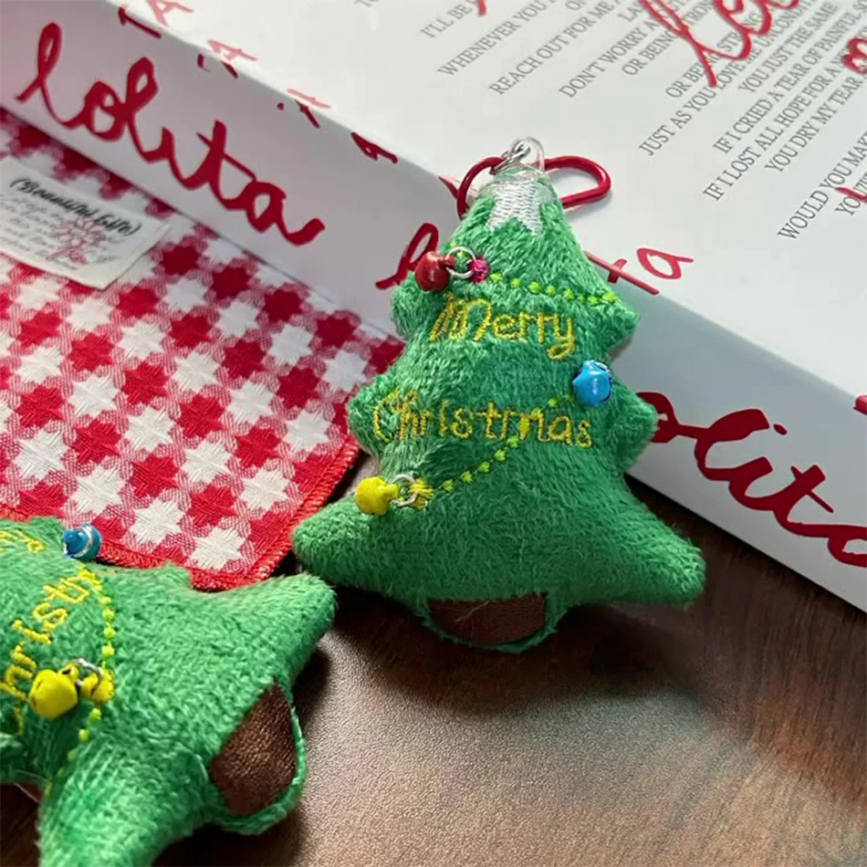 1/2/3 pezzi albero di Natale portachiavi in peluche cartone animato albero di Natale ciondolo anello zaino decorazione chiave regalo di compleanno regalo di Natale