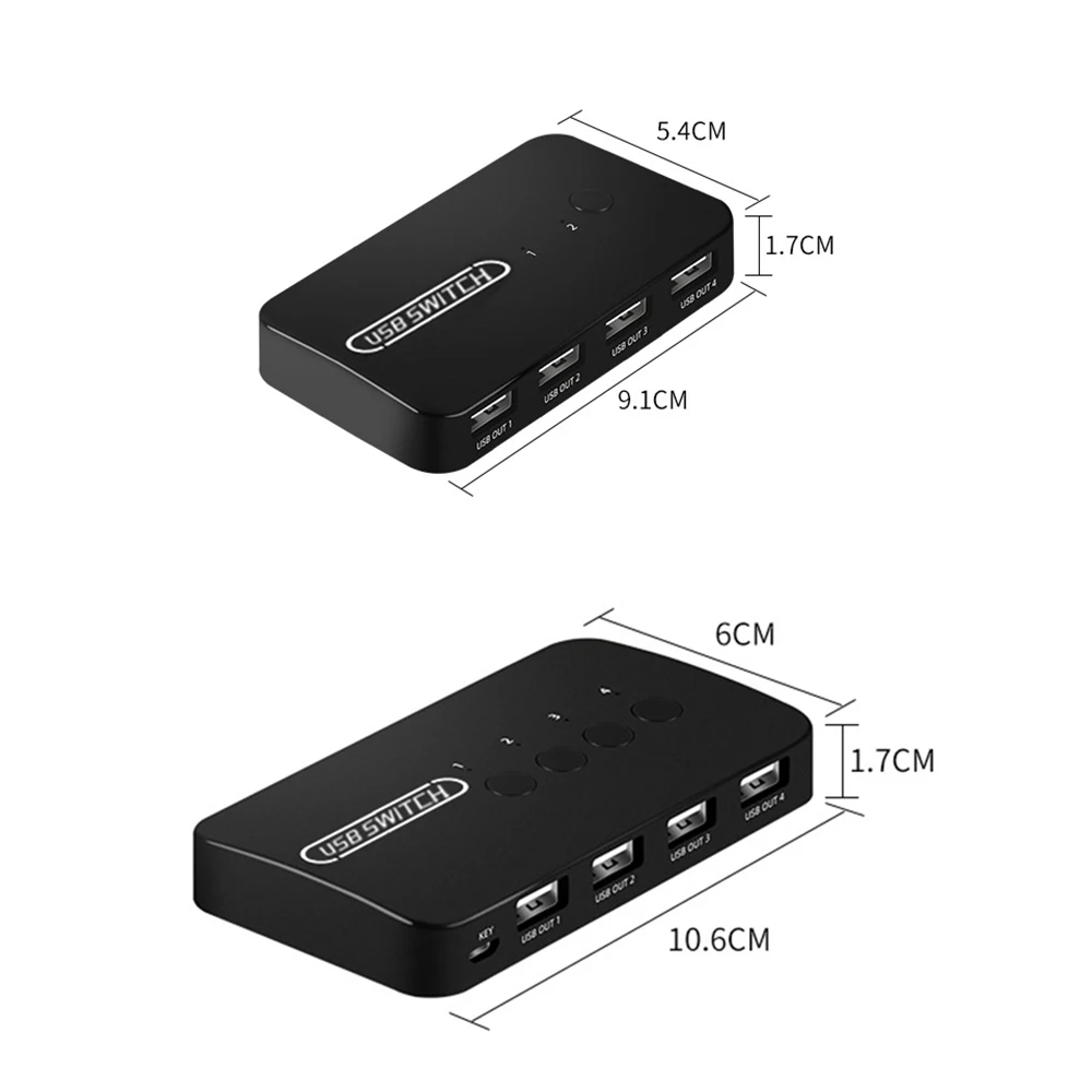 KVM Switch USB Switch Shared Controller Hub Adapter USB2.0 4 Inputs 4 Outputs For Laptop Computer Printer Keyboard Mouse Monitor