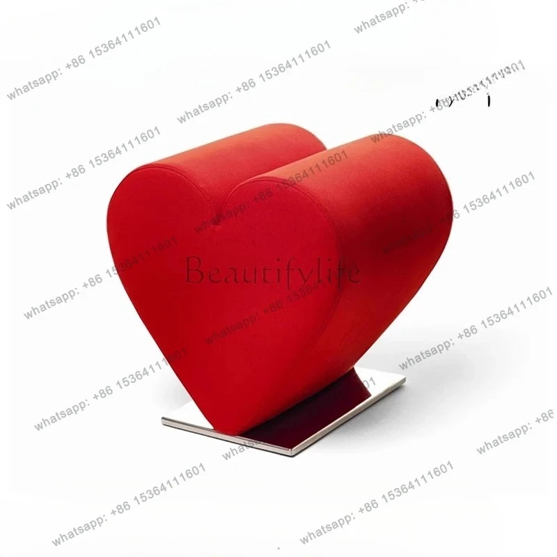 Modern creative personality heart-shaped shoe stool Nordic simple fashion living room sofa stool makeup stool