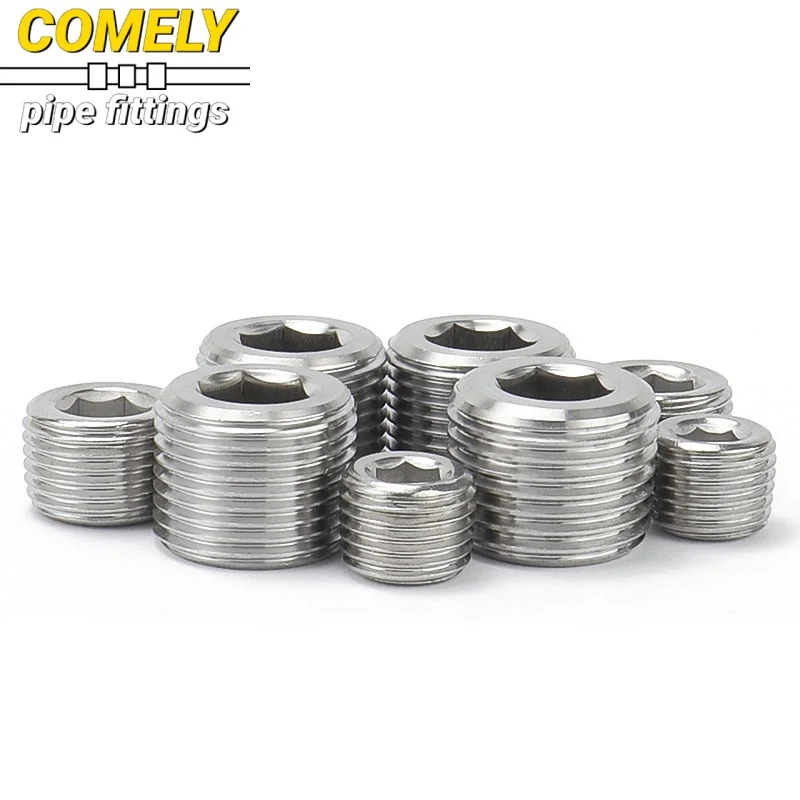 BSPT / BSPP / NPT Male Thread 304 Stainless Steel Hex Socket End Cap Inner Hexagon Plug Oil Water Pipe Fitting