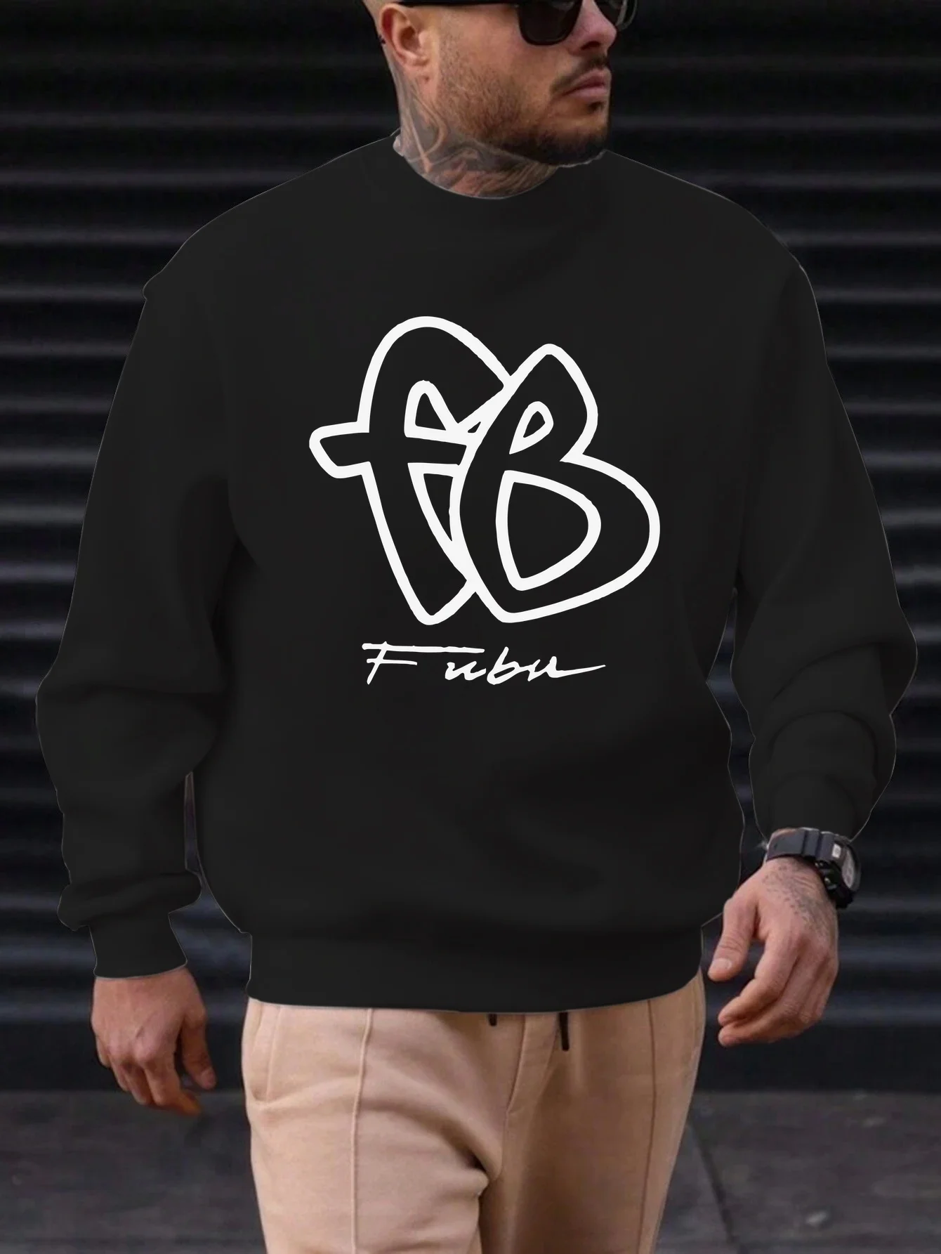 

Новая мужская толстовка с круглым вырезом для весны и осени 2025 года: повседневная, модная и удобная, с 3D-принтом в виде букв.