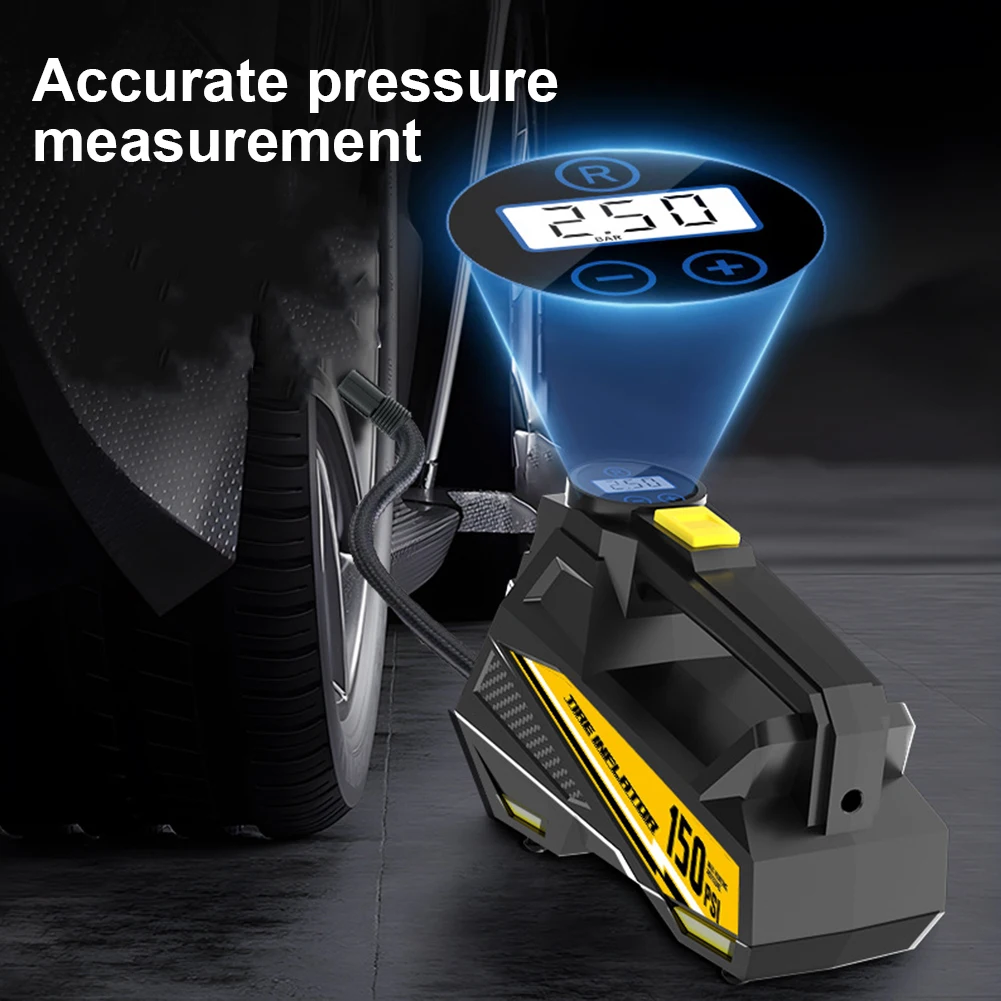 150PSI المحمولة سيارة مضخة نفخ مع مصباح ليد دراجة ضاغط الهواء شاشة ديجيتال سيارة منفاخ لإطارات السيارات
