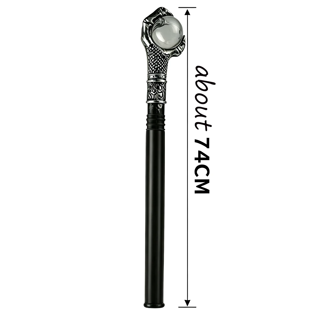 Black Witch Dragon Claw Grasp Glass Ball Walking Cane Halloween Decorative Walking Stick Cosplay Cane Knob 1/3/6 PCS