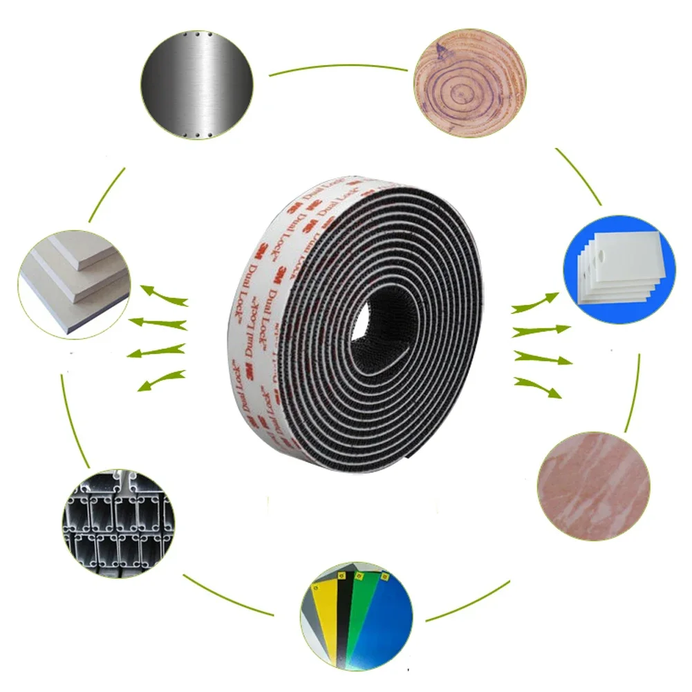3M Tape Double Sided Adhesive Mushroom Black Fastener Adhesive Tape Sewing Fabric Adhesive Fastener Tape Dual Lock Dual-Sided
