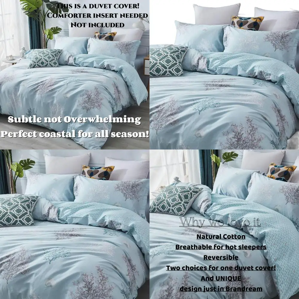 

Комплект двустороннего пододеяльника из 100% хлопка с застежкой-молнией, 3-х предметов King/Cal King (одеяло в комплект не входит)