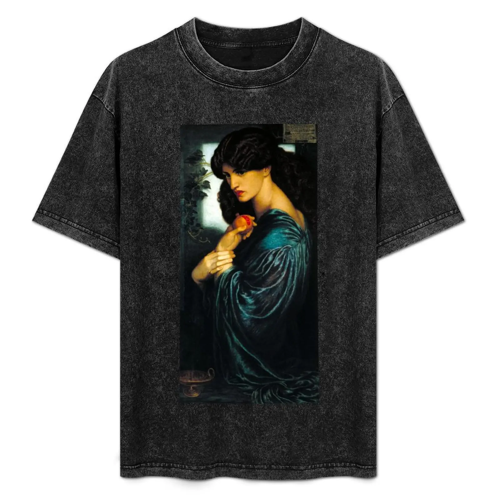 Proserpina - Camiseta Dante Gabriel Rossetti básica lisa de manga curta com gola redonda