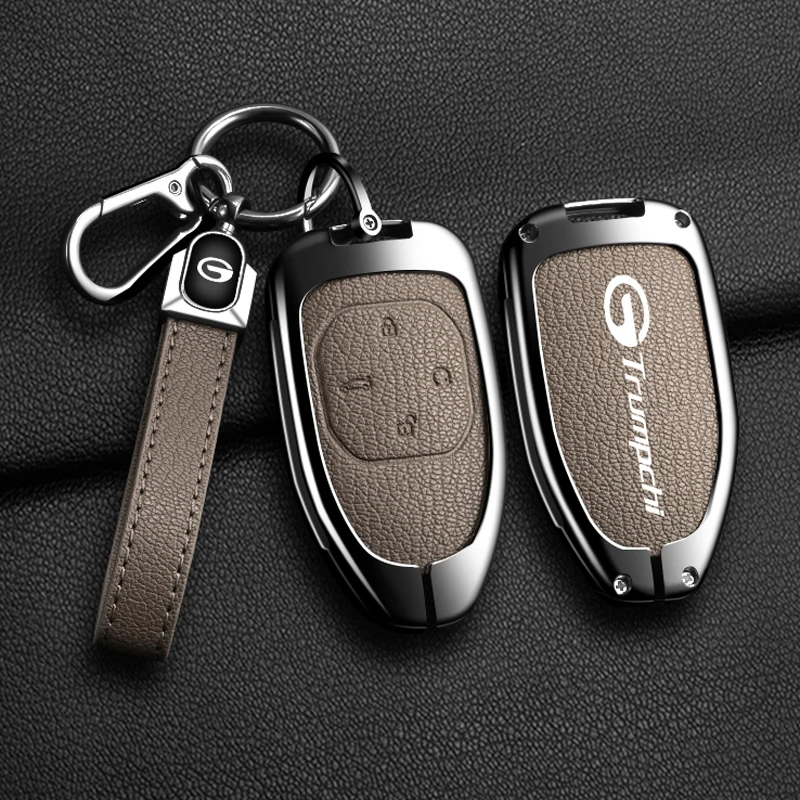 New Auto Leather Car Key Case Cover Shell For GAC New Energy Trumpchi Empow J11 J12 J13 J14 J15 J16 GS8 Fob Keychain Accessories