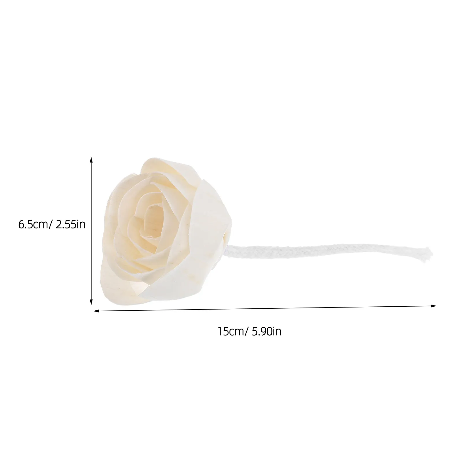 2Pcs Artificial Rose Flower Diffuser Cotton Wick Essential Oil Aromatherapy Sola Flower Fragrance Sticks for Living Room Office