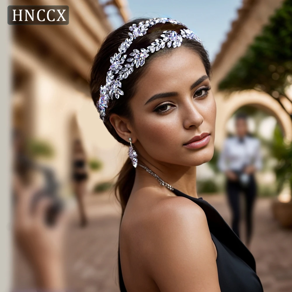 HNCCX Bridal Tiaras Rhinestone Bride Headband Wedding Hair Accessories Headdress for Women Hair Ornaments Queen Crown CP450