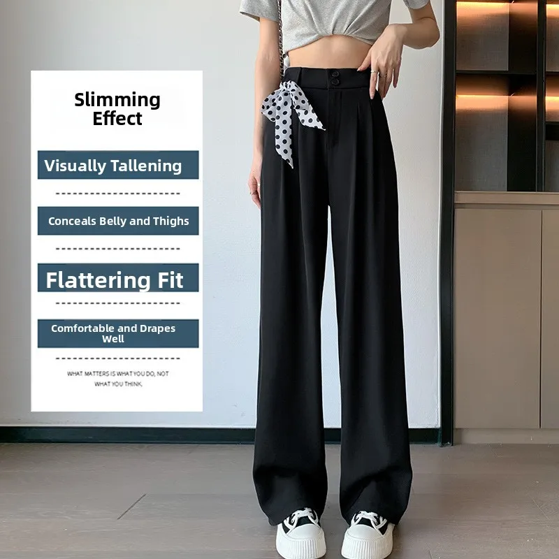 High Waist Wide Leg Pants Casual Suiting Commute Women's Style Urban Fashion Spring Collection plus Size Trousers