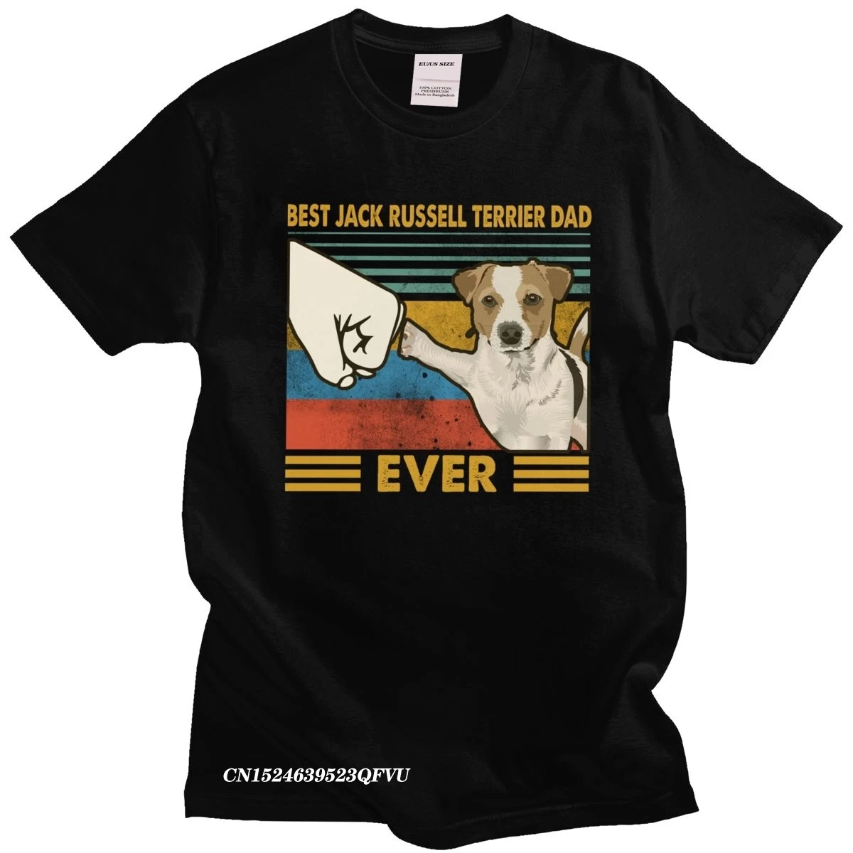 Retro Best Jack Russell Terrier Dad Ever For Men Camisas Men Dog Lover Summer T-Shirt Soft Cotton Tee Gift