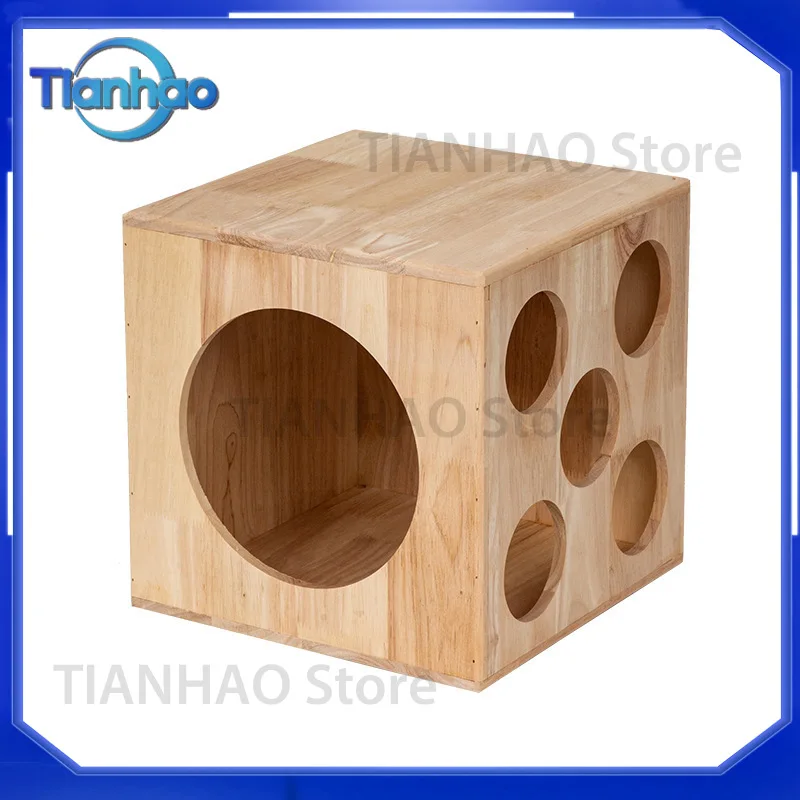 Solid Wood Cat Nest for Four Seasons Universal Tunnel Villa Combination Creative Pet Cat House Factory Direct Sales Wholesale
