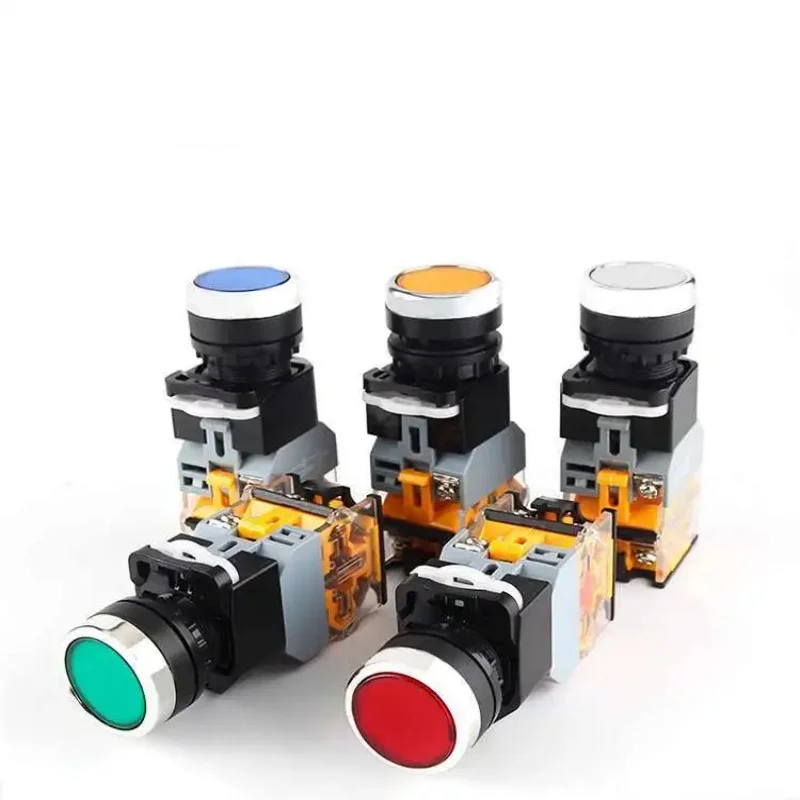 LA38 Momentary Push button switch Round 22mm Flat Click Switches Industrial equipment Electrical Equipment Supplies