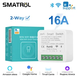 EWeLink 16A Mini Wifi Smart Switch Light 2 Way Module On Off Breaker Wireless Remote Voice Timing App For Google Home Alexa