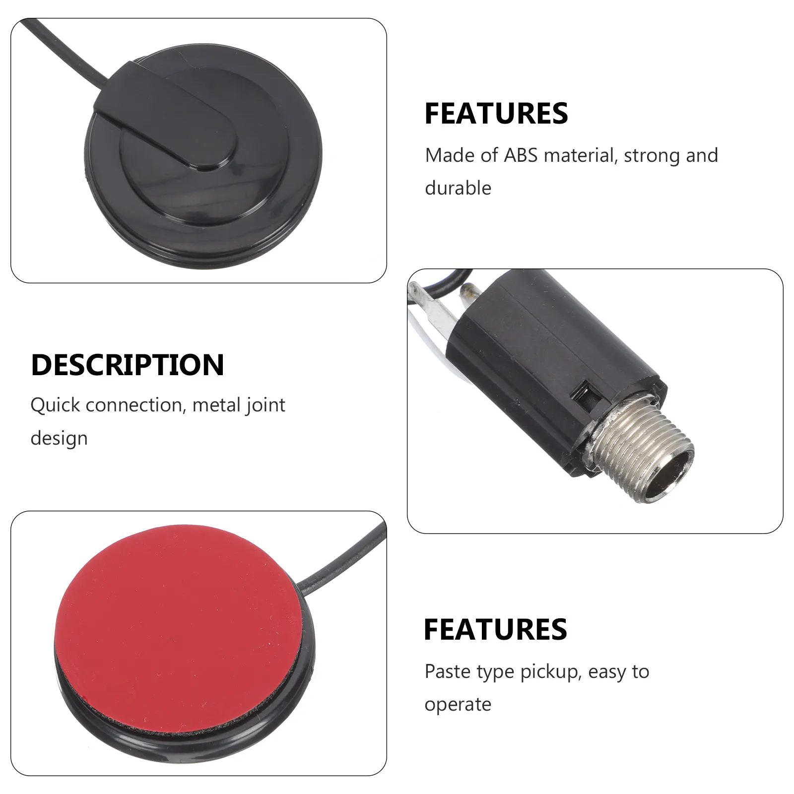 

Pickup Violin Tuner Instrument Guitar Pickups Metal Ukulele Patch Abs Transducer with Cable Acoustic