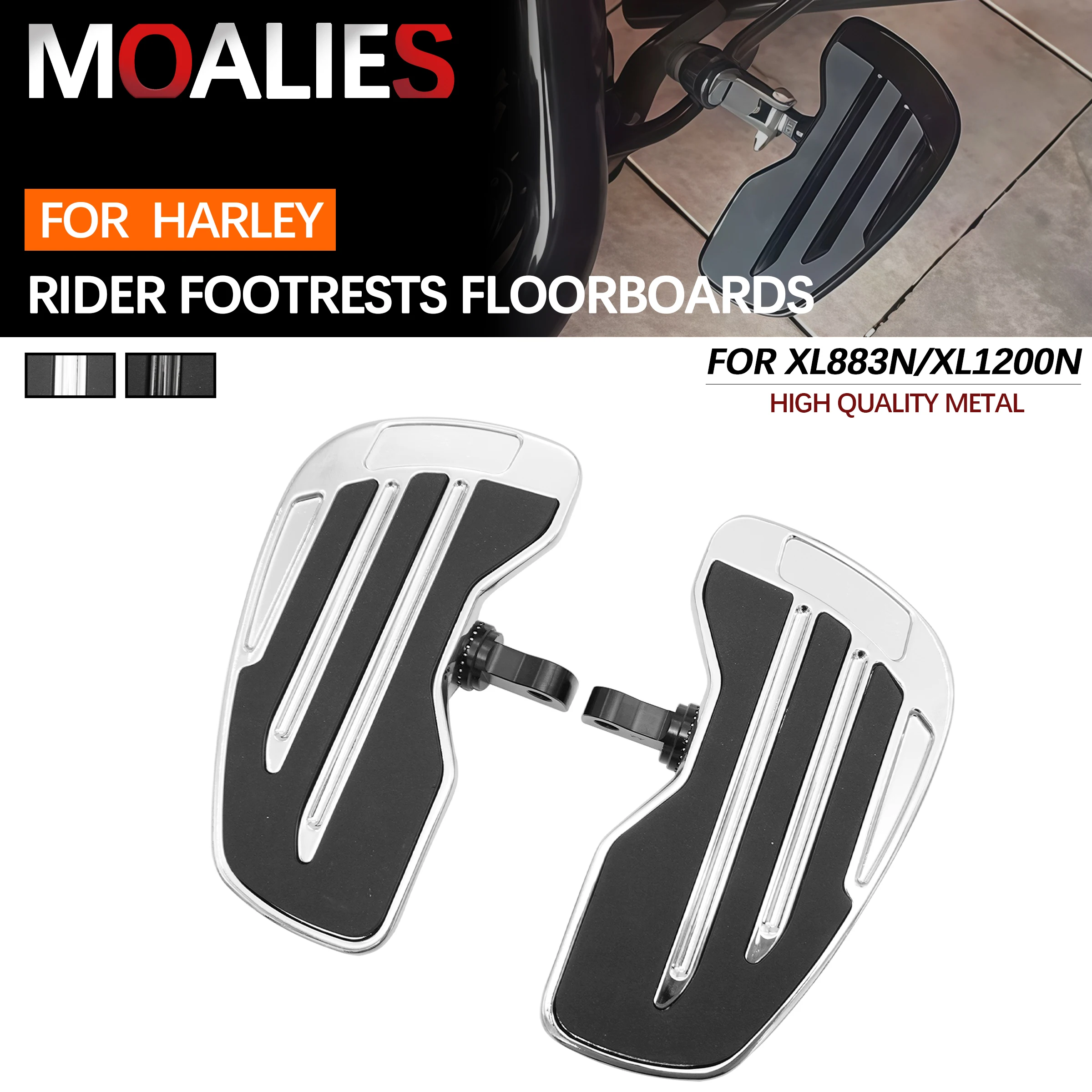 

For Harley Touring Road King Dyna Sportster 1200 Night Train Iron 883 Motorcycle Foot Pegs Rider Footboard Driver Footrests