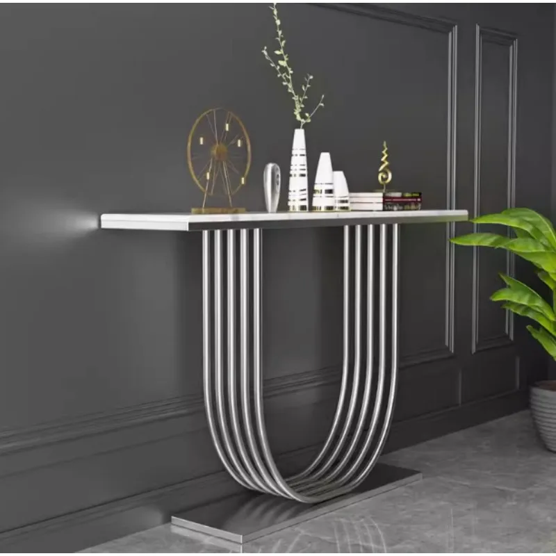

Light luxury marble entrance table, simple ultra-narrow strip case, entrance cabinet in the foyer, entrance view platform