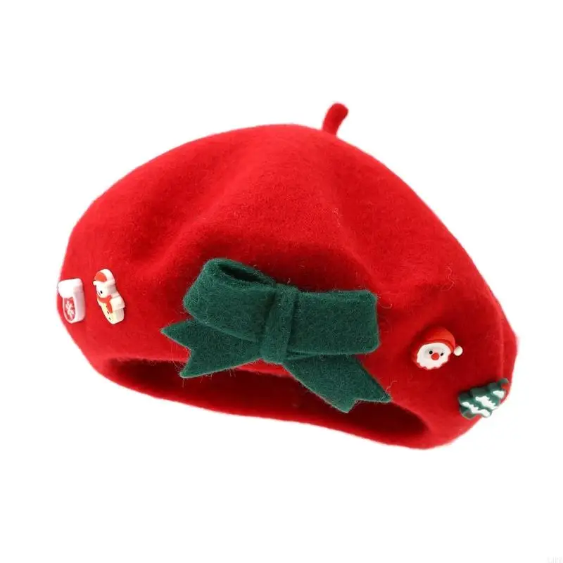 قبعة أنيقة مزينة بشريط قبعة دافئة دافئة لحفلات العطلات في الطقس البارد والمهام الخارجية والسفر #5