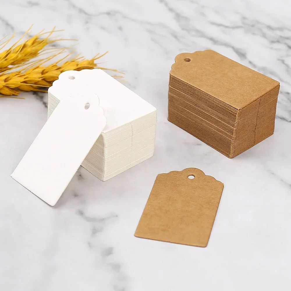 Kraft Paper Tags Card Gifts Bags Hang Labels Blank Gift Tags for Wedding Birthday Baby Shower Party Packaging Supplies 100pcs
