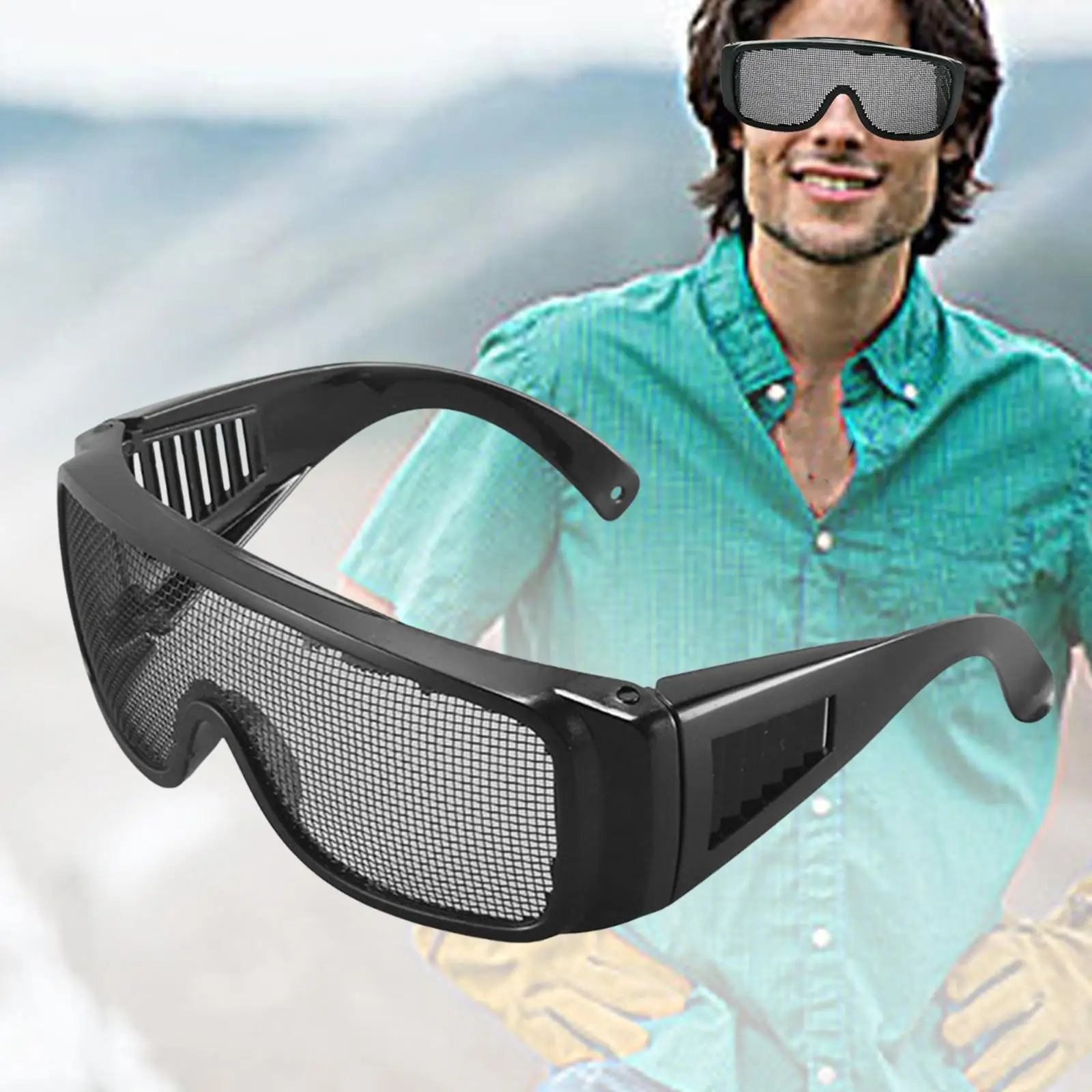 

Wire Mesh Goggles Eye Protector Goggles Impact Resistant Eyewear for Men Women Outdoor Game Fans Activity