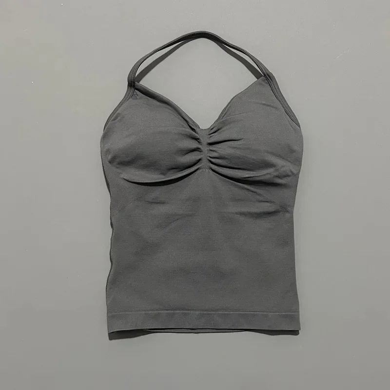 Sexy sportbeha voor dames - ontwerp met open rug, ademende rekbare stof voor yoga - elegante effen kleur all-season activewear
