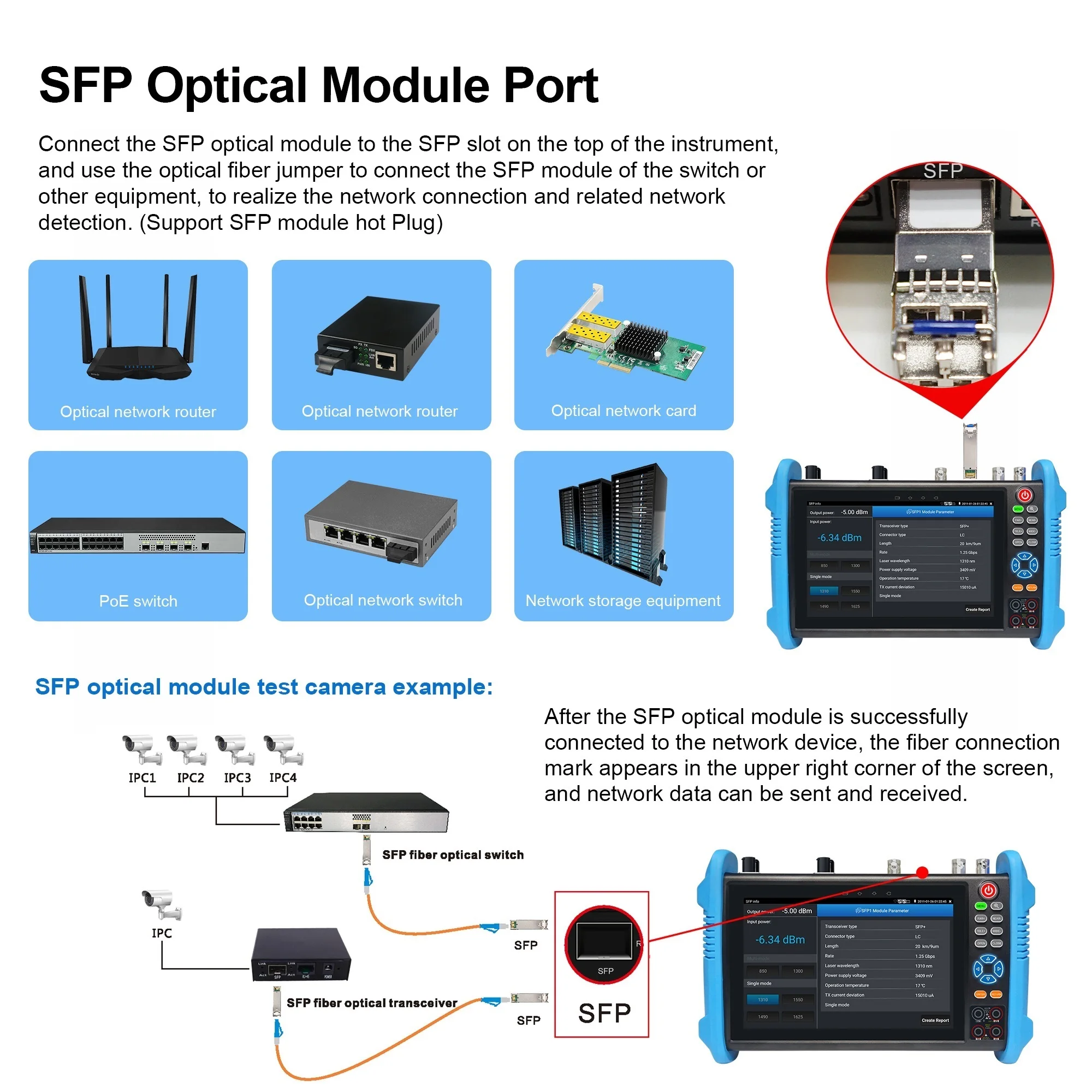 PoE CCTV Tester IP IPC-9800 Pro 8K 8MP 7 inch Monitor H.265 4K HDMI Video POE++ IP PTZ HD CCTV Tester Cable Testing VGA HDMI