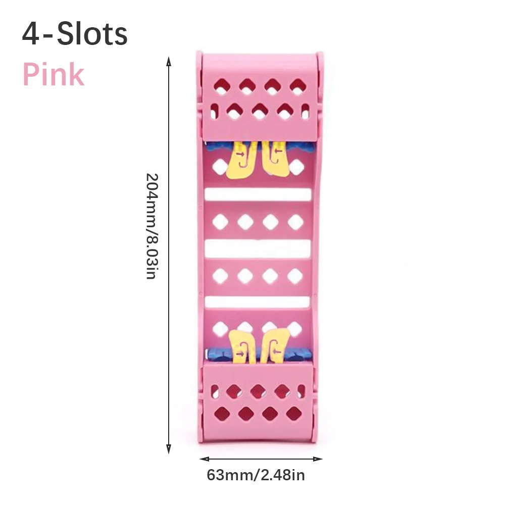 Firm Plastic Dental Disinfection Rack Autoclavable Multicolor Dental Burs Holder Oral Instrument Placing Box Dental Clinics