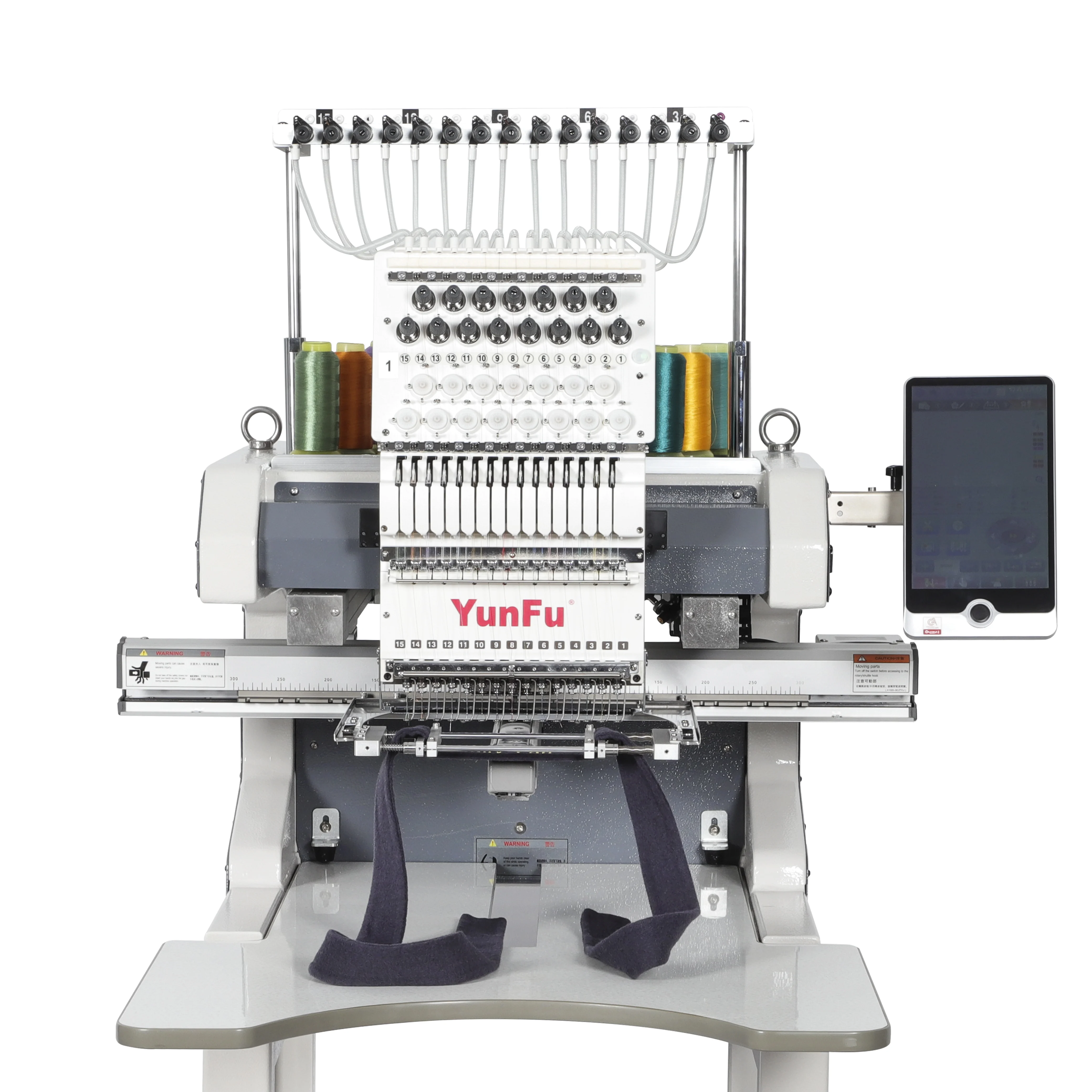 Single Head 12/15 Needles Computerized Cap Embroidery Machine Bearing Fast 1200 RPM T-shirt Logo Design Home Use Motor 500W